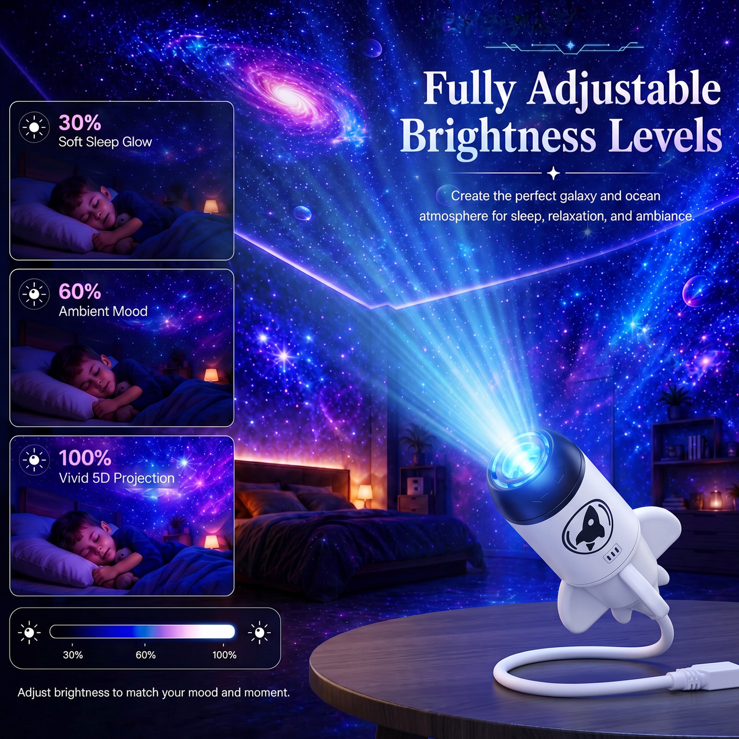 Official Store | 🎁🎁🎁 SCNDR® Rocket Smart Holographic Star Projector (HD Smart Dynamic 5D)