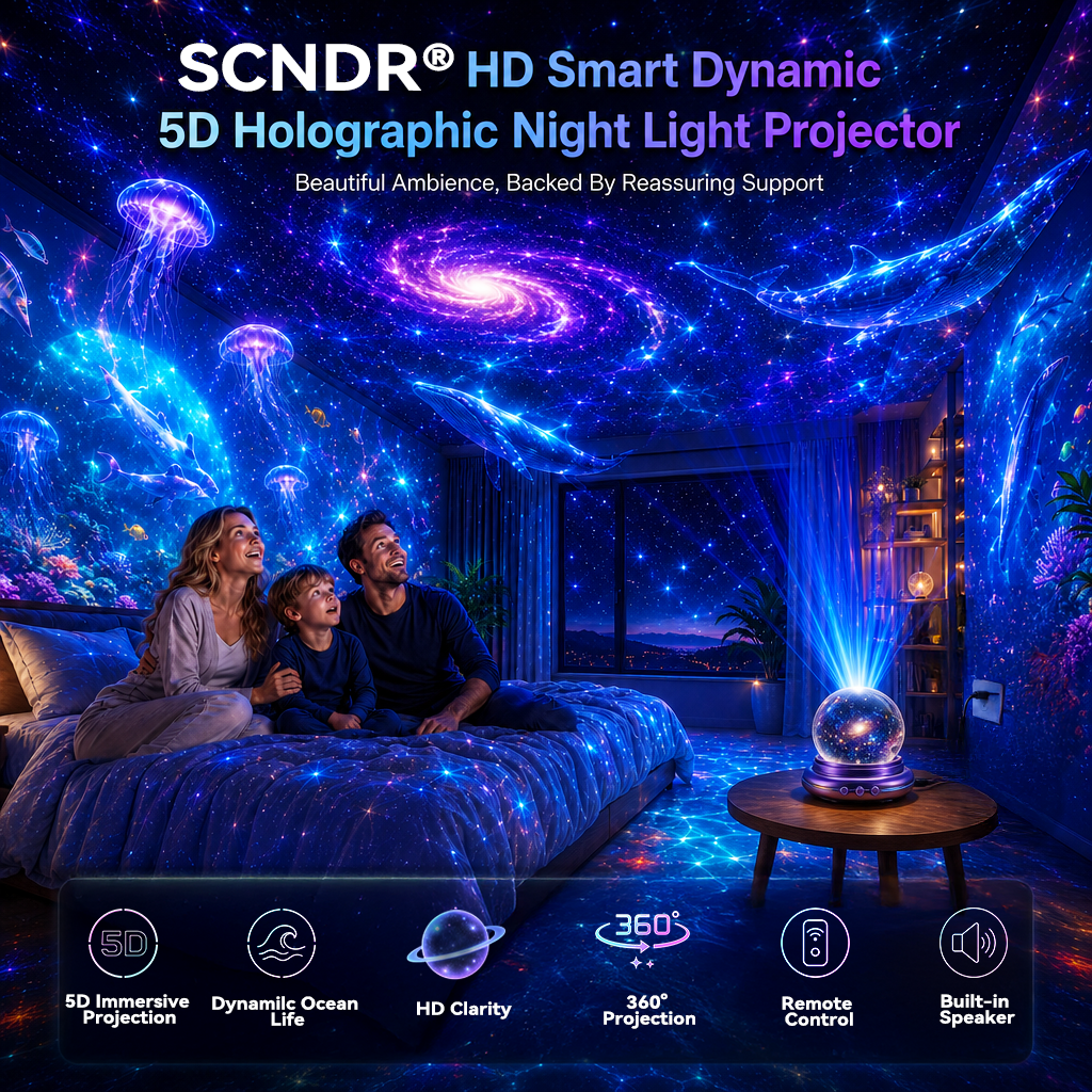 Official Store |✨🐉SCNDR® 360° Smart Holographic Starry Sky Projector (HD Smart Dynamic 5D)