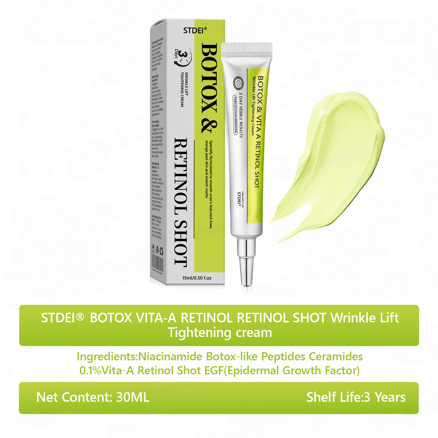 Official Store | Rejuvenate Your Skin Instantly 💫 STDEI® BOTOX & VITA A RETINOL SHOT Anti-Wrinkle Lifting & Firming Cream