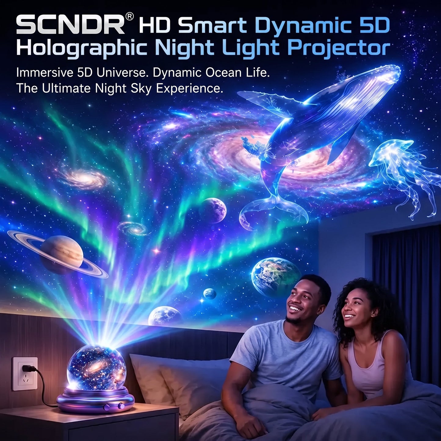 Official Store |🎁🎁SCNDR® 360° Smart Holographic Starry Sky Projector (HD Smart Dynamic 5D)