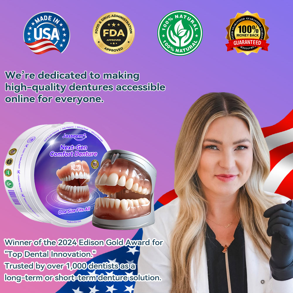 𝐉𝐚𝐬𝐬𝐞𝐞𝐦® Latest Premium Comfort Dentures🍀(High-End Dentures, Easy to Wear - Limited Time 70% Discount)