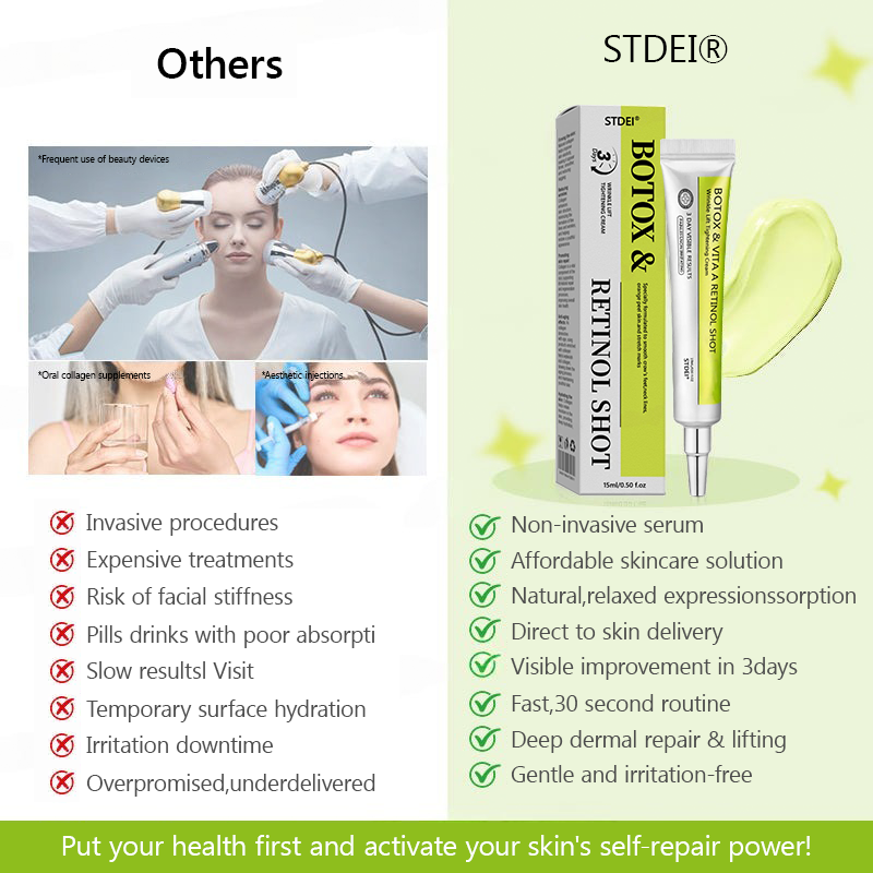 Official Store | Rejuvenate Your Skin Instantly 💫 STDEI® BOTOX & VITA A RETINOL SHOT Anti-Wrinkle Lifting & Firming Cream