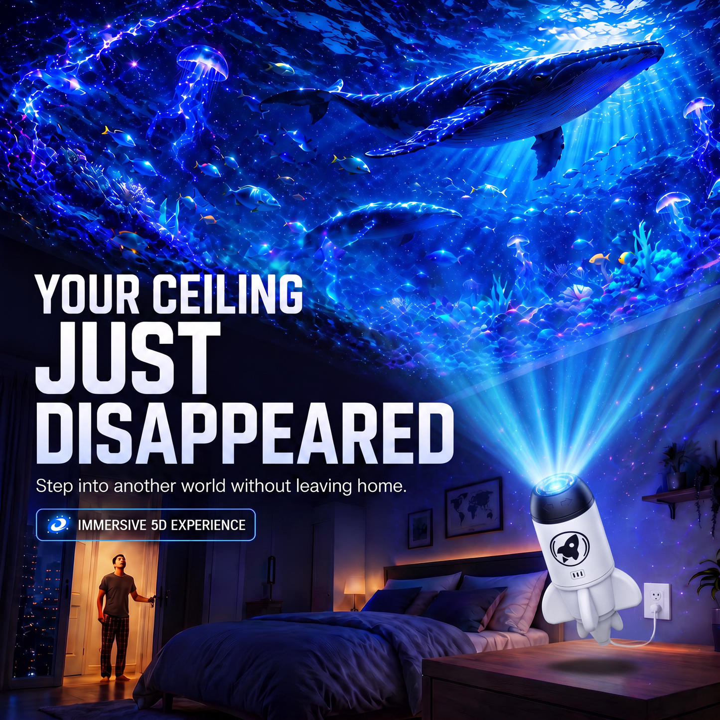 Official Store | 🎁🎁🎁 SCNDR® Rocket Smart Holographic Star Projector (HD Smart Dynamic 5D)