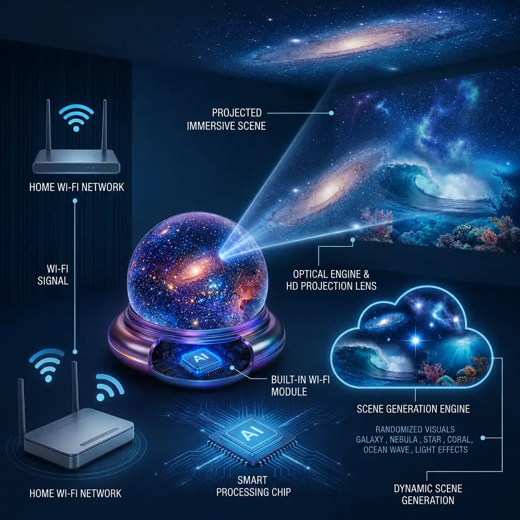 Official Store |🎁🎁SCNDR® 360° Smart Holographic Starry Sky Projector (HD Smart Dynamic 5D)