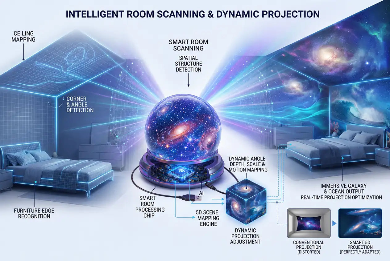 Official Store |🎁🎁SCNDR® 360° Smart Holographic Starry Sky Projector (HD Smart Dynamic 5D)