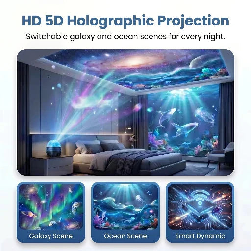 Official Store | ✨🎁SCNDR® 360° Smart Holographic Starry Sky Projector (HD Smart Dynamic 5D)
