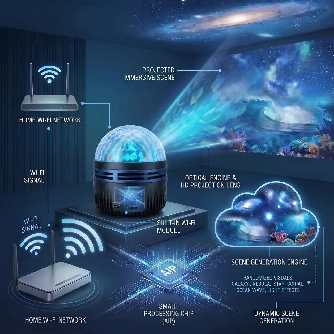 Official Store | ✨🎁SCNDR® 360° Smart Holographic Starry Sky Projector (HD Smart Dynamic 5D)