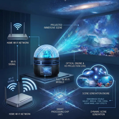 Official Store | ✨🎁SCNDR® 360° Smart Holographic Starry Sky Projector (HD Smart Dynamic 5D)